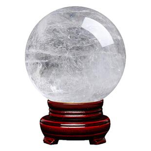 正品天然白水晶球摆件白色高级家居风水球原石乔迁桌面镇宅装饰品