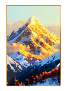 日照金山挂画客厅装饰画现代简约沙发背景画高级感背有靠山玄关画