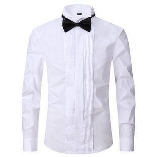 Dress ShirtMen Wingtip Formal RedBlack Bow Tie Party Wedding