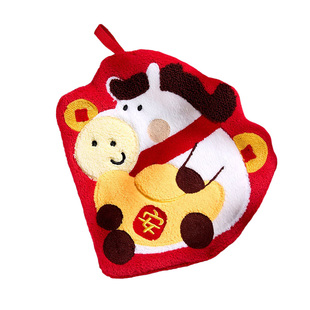 新年马年擦手巾挂式可爱擦手毛巾厨房卫生间超强吸水加厚擦手帕