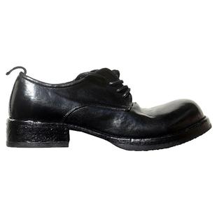 新 昱谷®y2k暗黑微翘の宽头 水洗牛皮固特异皮鞋 颓废中古Derby