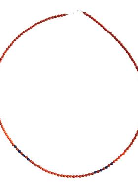 天然南红青金石米珠项链锁骨链女