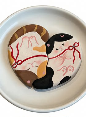 爱心小猫咪冰箱贴咖啡渣香牌模具