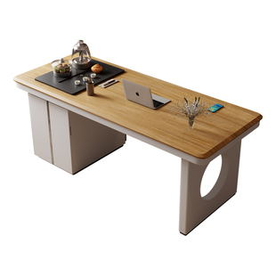 原木风实木茶桌椅组合茶台现代简约家用客厅阳台轻奢办公室泡茶桌