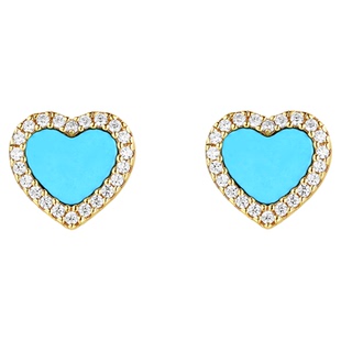apm monaco女士金色湖蓝色拼色爱心耳钉AE13203XTUY时尚