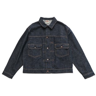 鹿与飞鸟“型走丹宁”柔韧纯棉原牛色复古翻领廓形牛仔外套6975