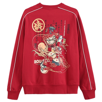 ONIARAI套头卫衣泥棒蓝趣味达摩