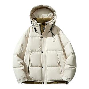 IRA【90鸭绒】2025冬季新款户外短款羽绒服男连帽加厚保暖外套