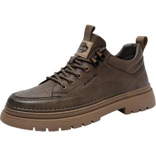 HLA/海澜之家男鞋新款秋冬复古休闲皮鞋男款软底英伦风工装鞋子