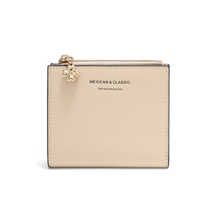 稻草人零钱包女士真皮小众简约钱夹银包精致设计小巧女式皮夹卡包