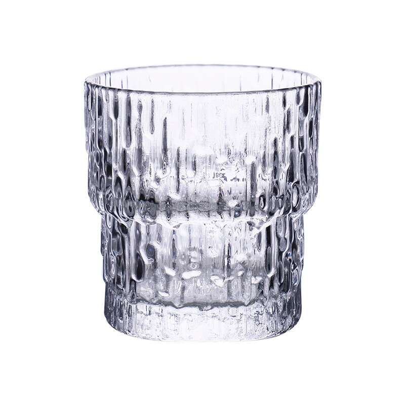 ins雨雾复古浮雕玻璃杯咖啡杯