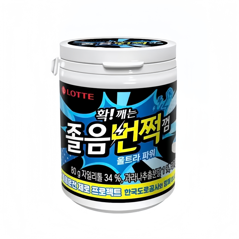 乐天随醒口香糖强劲爆凉薄荷味