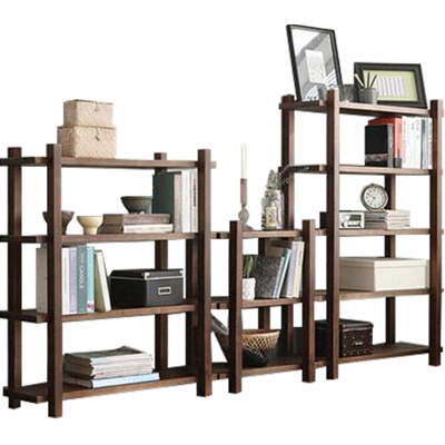 实木组合落地展示柜置物架