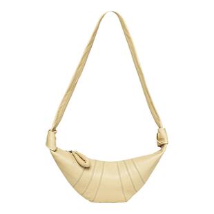 中号网红牛角包高级感羊皮羊角包冬小众真皮可颂包饺子包斜挎胸包