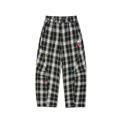 GUUKA小狗刺绣长裤收褶美式弯刀