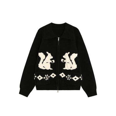 拉链针织毛衣开衫外套