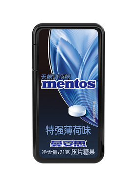 曼妥思无糖压片糖特强薄荷21g