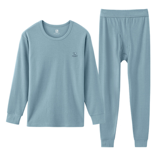 夫尼保罗男士秋衣秋裤套装纯棉薄款衣裤保暖内衣全棉打底毛衫冬季