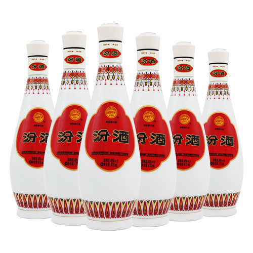 山西杏花村汾酒48度乳玻汾475ml*6瓶琵琶汾清香型口粮酒白酒