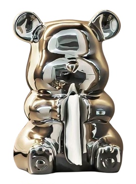 暴力熊纸巾盒客厅纸抽盒陶瓷抽纸盒摆件创意卡通餐巾纸盒高颜值