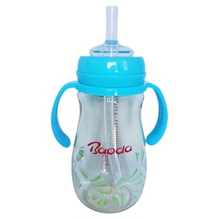 宝德PPSU鸭嘴学饮杯德国进口材质大容量大流量喝奶喝水两用300ML