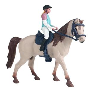 儿童玩具仿真动物模型套装骑士马场过家家围栏农场车场景摆件认知