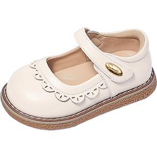 斯纳菲女童皮鞋春秋新款白色2025儿童软底小女孩公主真皮宝宝单鞋