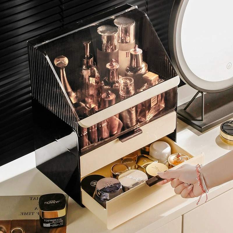 化妆品收纳盒桌面高级感亚克力香水梳妆台护肤品抽屉式整理置物架