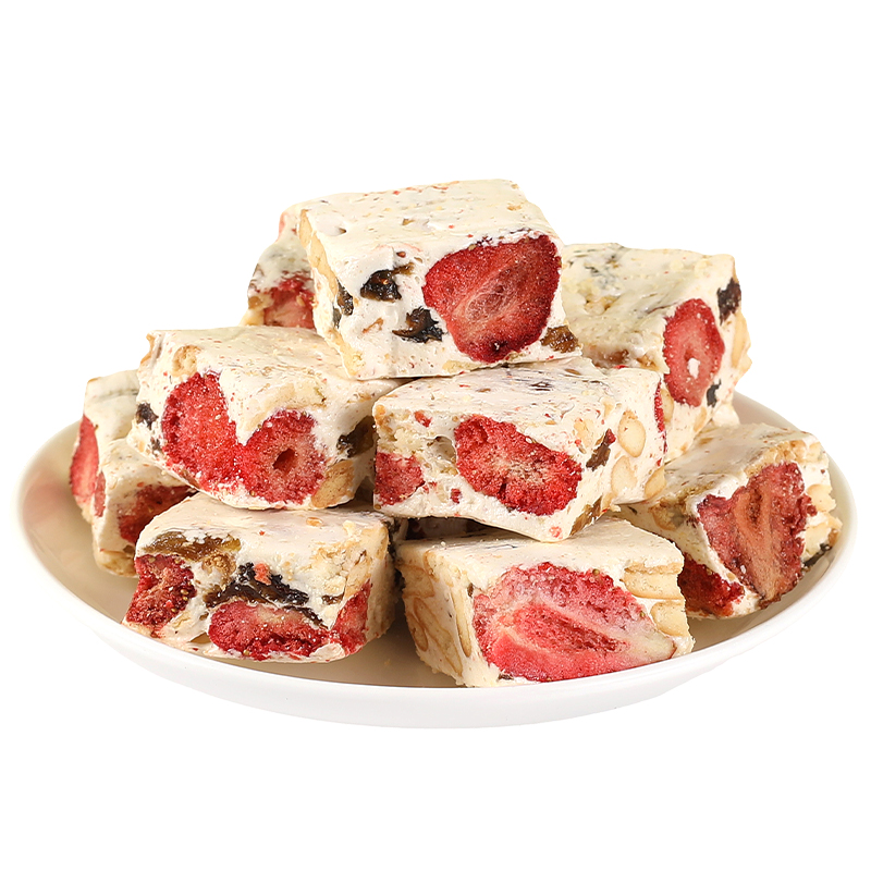 【新品推荐】草莓奶芙脆拉丝网红雪花酥休闲小零食糕点官方旗舰店