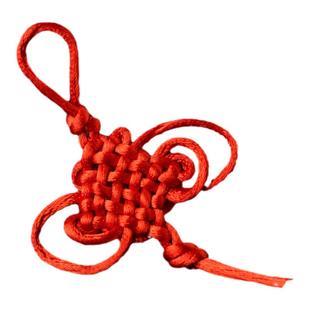 红色黄色五彩线吊穗流苏特小金边中国结特色编织工艺品五帝钱绳子