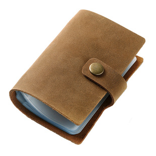 真皮卡包男女式手工真牛皮小巧多卡位疯马头层牛皮名片夹简约复古