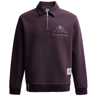 SEASONHIGH NFL联名乌鸦队25秋冬卫衣翻领半拉链门襟撞色长袖男装