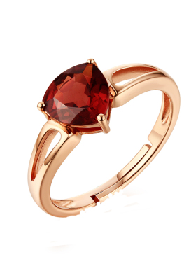 小肥珠宝天然石榴石女三角纯银