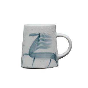 景德镇陶瓷水杯 创意手绘马到成功杯子水墨风格动物马克杯