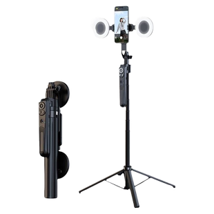 智能跟拍云台自拍杆360度旋转手机自拍演唱会拍摄神器新款通用自动人脸追踪直播支架专用旅游便携落地三脚架