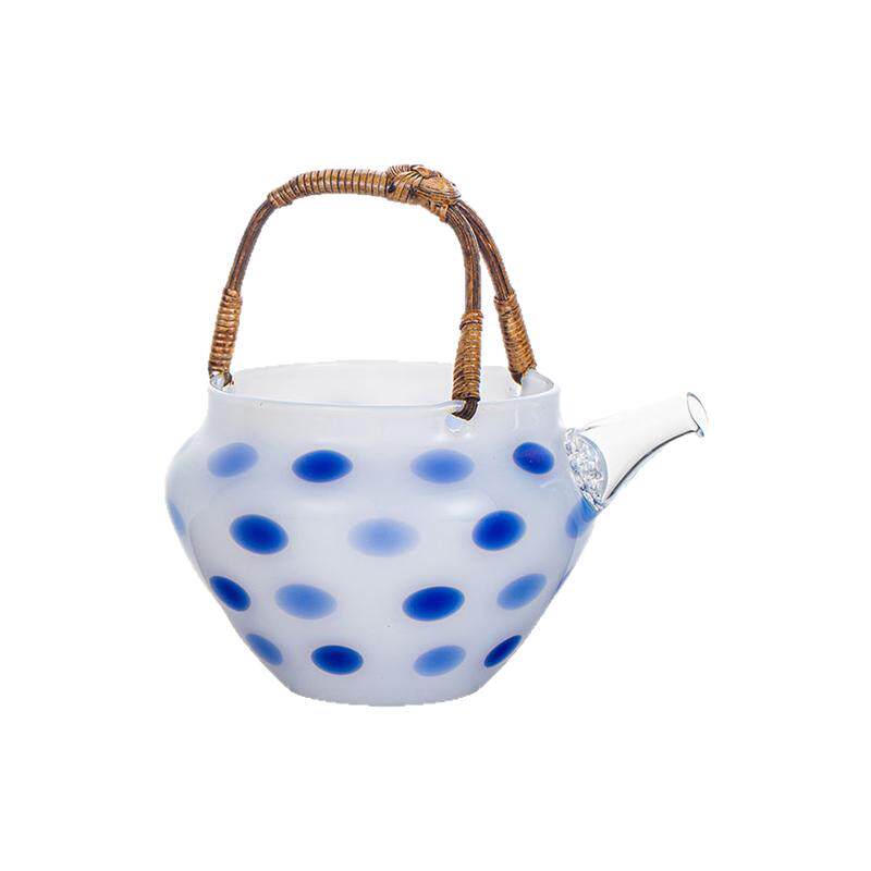 玉见藤编玉料耐热玻璃花茶壶