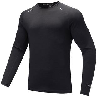 安踏紧身针织长袖t恤男春季透气健身跑步训练运动服上衣152445405