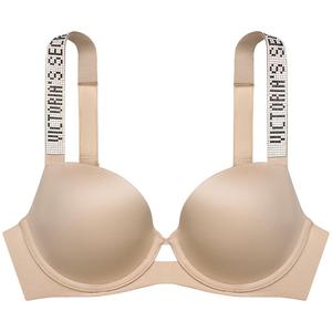 维密 闪钻LOGO字母经典肩带性感聚拢文胸内衣女