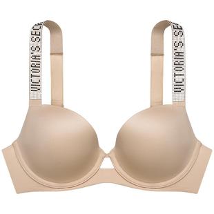 维密闪钻LOGO字母经典肩带文胸性感聚拢/薄款水钻内衣女