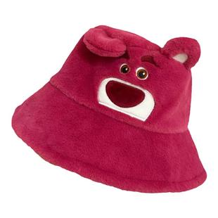 草莓熊正版迪士尼帽子2023年新款渔夫帽女生日礼物送女生盆帽可爱