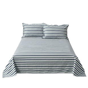 纯棉帆布老粗布学生床单布料面料全棉加厚条纹不起球床单三件套