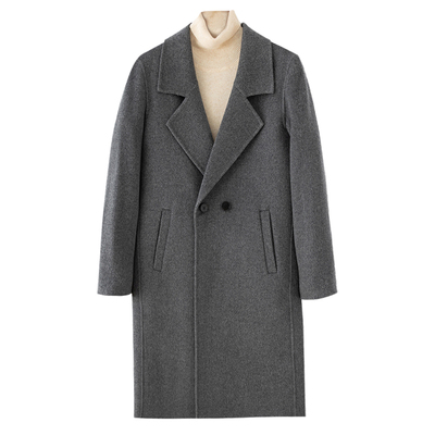 100%羊毛男士秋冬双面呢子大衣