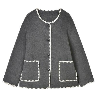 舒适双面尼毛呢外套大衣