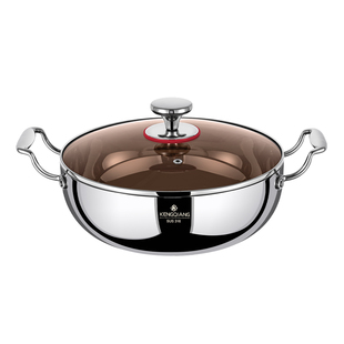 铿锵鸳鸯火锅家用电磁炉火锅专用锅具煮粥锅加厚316不锈钢汤锅32