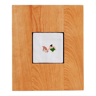 本枝记年/瓷板画/樱桃木画框挂画DIY制作陶瓷板画相框摆件装饰画