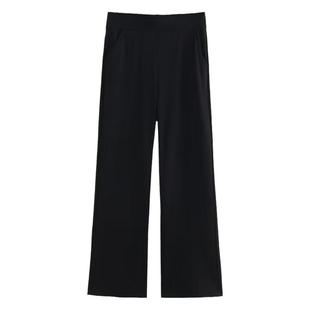 大码夏季新款阔腿裤女2026胖mm高腰宽松女裤薄款松紧直筒微喇叭裤