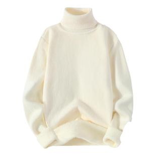 啄木鸟冬季男士高领毛衣潮流宽松加厚保暖打底线衣服纯色针织衫男