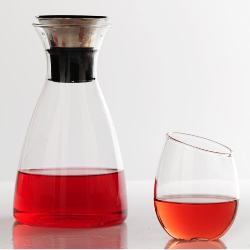 加厚透明耐热玻璃杯香槟鸡尾斜杯饮料闻红品茶酒杯水杯子香口果汁