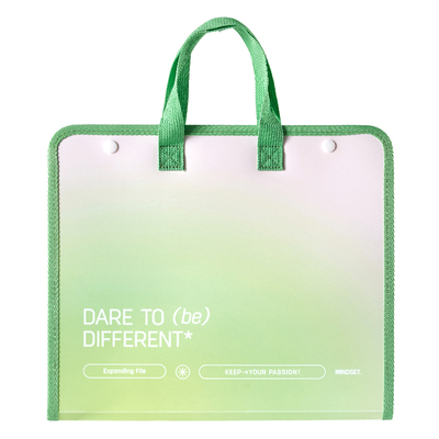 得力风琴包大容量渐变系多层手提