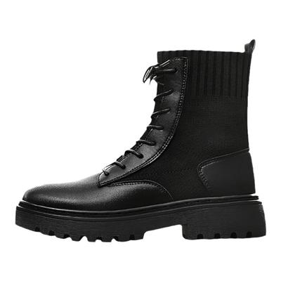 达芙妮厚底马丁靴圆头秋冬靴子女